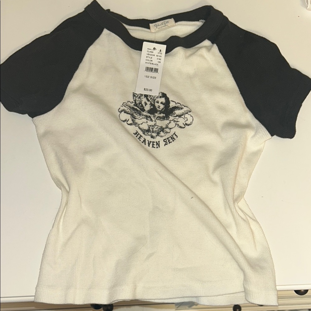 John Galt Black and White Women's Top